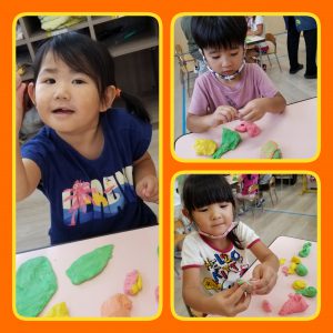 小麦粉粘土遊び 認定こども園 青葉保育園 鹿児島県肝属郡東串良町池之原 社会福祉法人 雪山福祉会